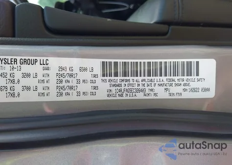 2014 Jeep Grand Cherokee Laredo z USA, uszkodzony, nr VIN 1C4RJFAG5EC326403